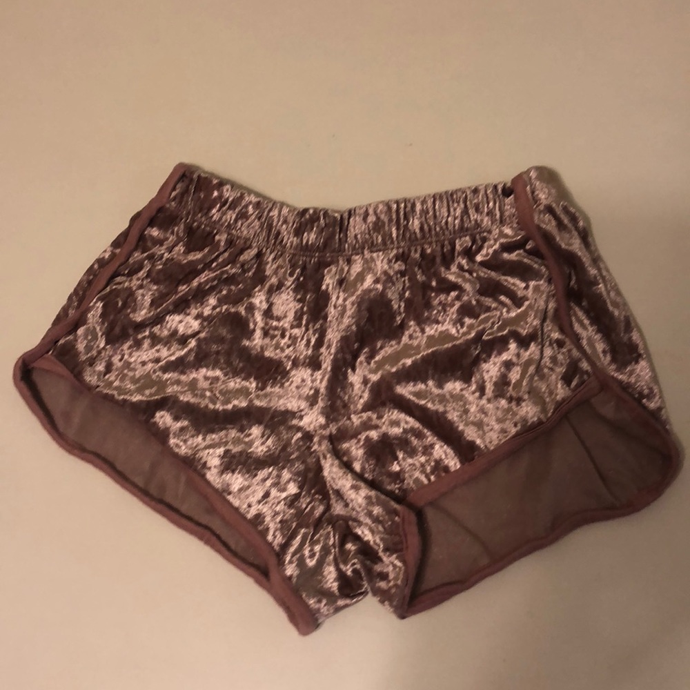 Pacsun pink velvet booty shorts